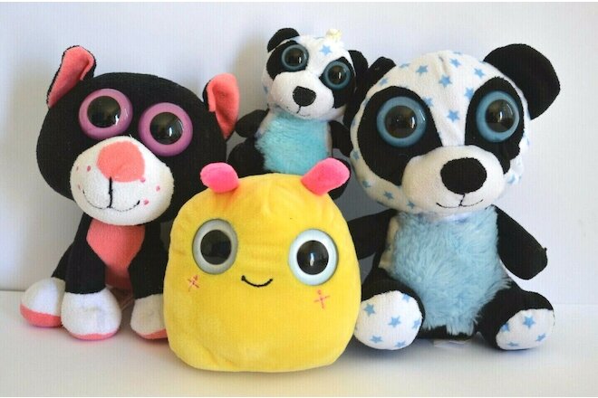 Big Eyes Cute Plush Cuddly Toys Dolls Snail Panther Panda 20CM  3 Lot Plus Bonus