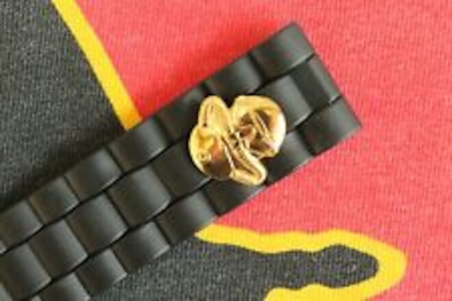 22MM MILITARY DIVER BLACK RUBBER HEAVY DUTY DEPLOYMENT WATCH BAND BUCKLE STRAP F