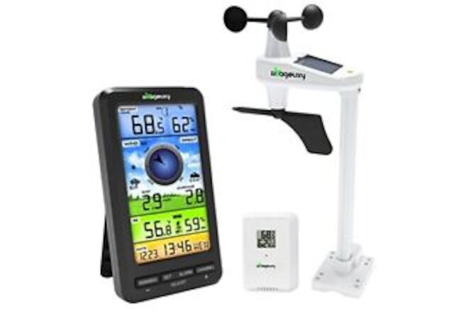 Wireless WiFi Weather Station Anemometer with Solar Wind Speed/Direction, 3