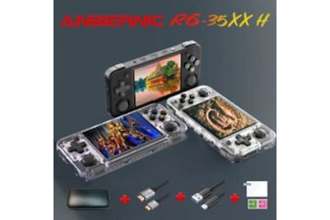 Anbernic RG35XX H 64GB + 128GB SANDISK RETRO GAME CONSOLE CASE CABLES US SELLER