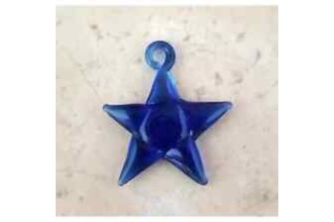Handmade 1" Glass Pendant - Blue Glass Star Pendant - New