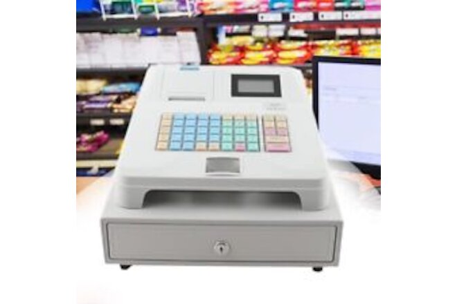 Pos System Cash Register, 48-Keys LED Display Electronic Cash Register