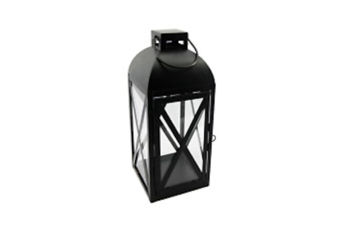 Medium Black Metal Candle Holder Lantern