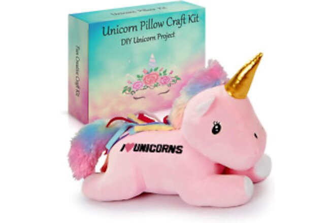 Make Your Own Unicorn Pillow Kit Arts and Crafts for Girls (No Sewing Needed)...