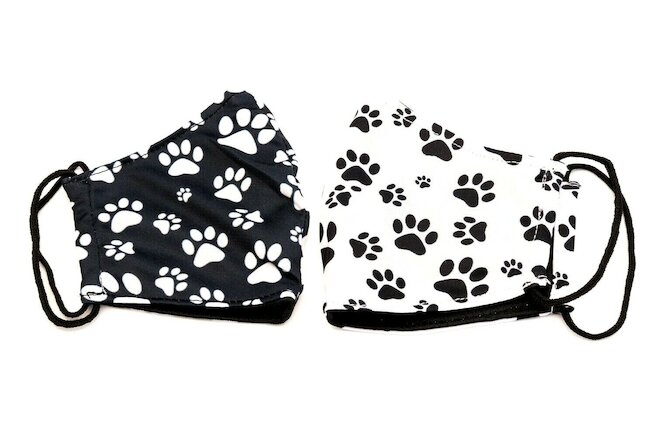 Quantity 2 **Face Mask **  Dog Puppy Paw Prints * Show you Love Dogs!