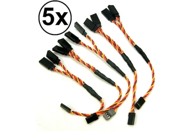 5Pcs 6in RC Servo Y-Harness Extension Twisted Wire For Futaba JR Spektrum