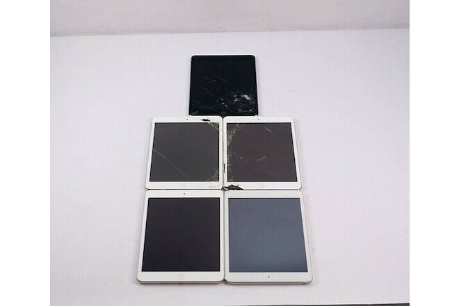 Mixed Apple iPad Mini Tablets for Parts / Repair A1538, A1432, A1489, (Lot of 5)