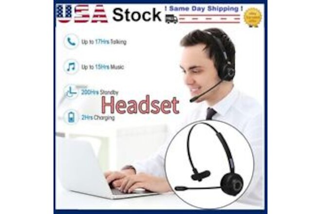 RJ9 Call Center Telephone Headset Office Phone Headphone W/ Noise Cancelling