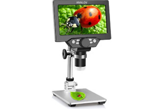 7" LCD Digital Microscope ANNLOV 1200X Maginfication 1080P Coin Microscope wi...