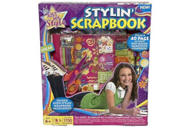 New Just My Style Stylin' Scrapbook 40-pg Hardcover Scrapbook & 1700 pieces