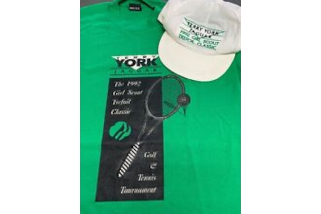 1992 Girl Scout Trefoil Classic Golf Tennis XL T Shirt and Hat Terry York Jaguar