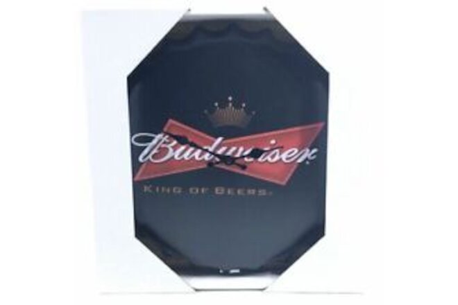 Budweiser Bottle Cap Wall Clock King of Beers Collectible Man Cave Decoration