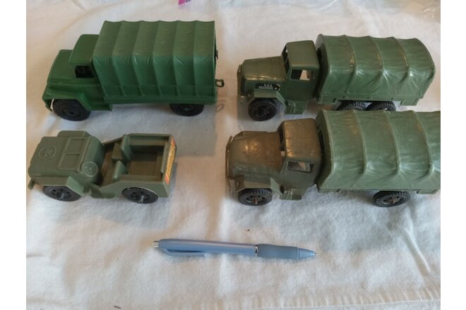 Military Vehicle Transport Troop Truck Jeep Vintage LOT Timmee Plastics 1/32