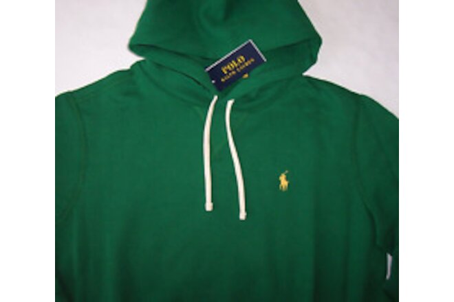 NWT Polo Ralph Lauren ATHLETIC GREEN Fleece Hoodie Sweatshirt Men XL YELLOW PONY
