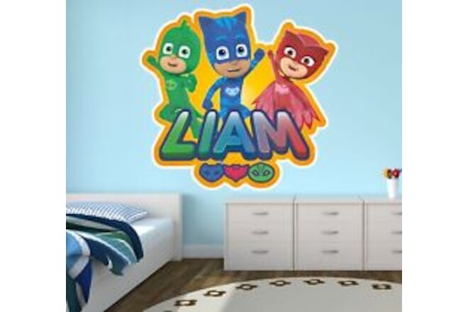 Wall Decal Super Hero  Pijama Stickers Kids Art Décor Bedroom Custom Name W-43