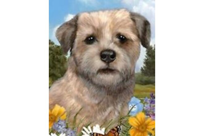 Outdoor Small Flag Border Terrier Dog Summer Flowers Garden Flag