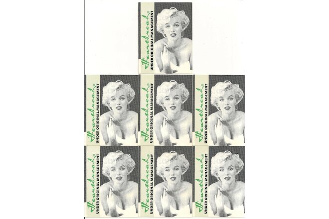 Marilyn Monroe Souvenir Coupon Lot (7) "Heartbreak's Buzzer Bar"  New York City