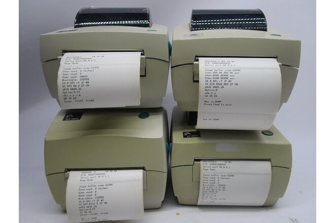QTY-4 Zebra Direct Thermal Barcode Label Printer (3) LP2844 (1) TLP2844 T9-E6