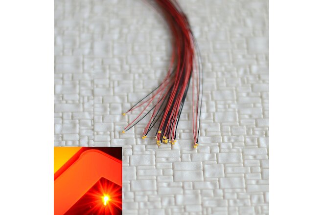 10 x pre wired SMD LEDs #0402 red nano pre-solder​ed micro lighting + resistor