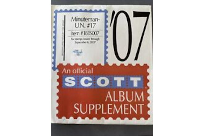 THE SCOTT  ALBUM SUPPLEMENT MINUTEMAN-U.N. #17 #181S007 2007