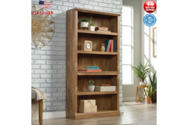 5-Shelf Storage Bookcase Adjustable Home Shelving Office Work Supplies Organizer