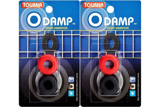 Tourna O Damp Set of 2 Vibration Dampeners - Black/Red (2-Pack)