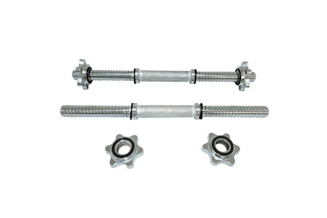 2 Pack Adjustable Dumbbell Bars Handles 16'' long with Collars