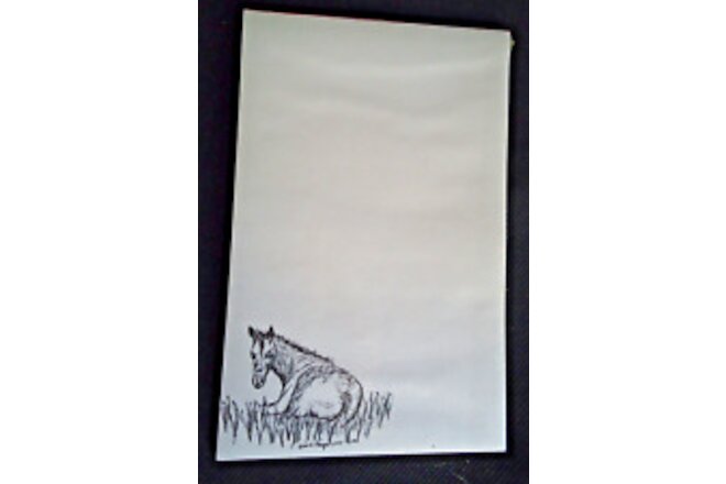 Lazy Day Horse 3 Notepads 50 Sheets 8.5 x 5.5 New Black & White Drawing-3 pads