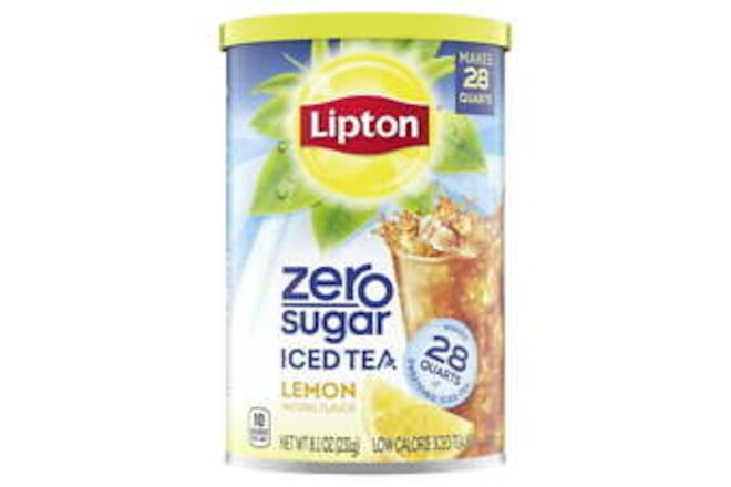 (2 pack) Lipton Zero Sugar Iced Tea Mix Black Tea , Lemon, Caffeinated, 28 Quart