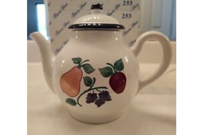 Tea Pot with Lid 2 Piece Orchard Medley Princess House Exclusive New in Box Mint