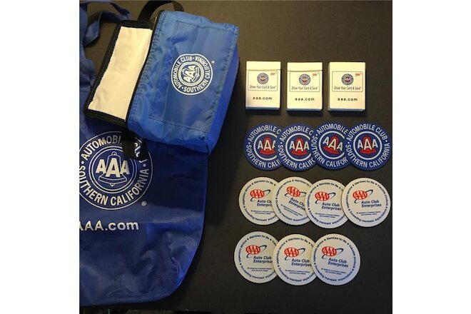 AAA Triple A Auto Club Southern California Lot Bags Coasters Playing Cards Lunch