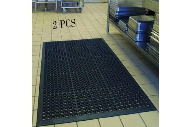 2PCS Anti-Fatigue Floor Mat 36"*60" Indoor Commercial Industrial Heavy Duty Use