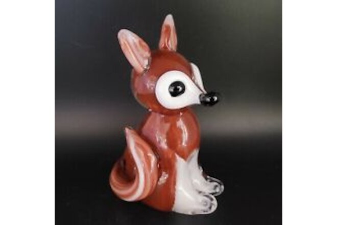 Adorable Fox Art Glass Animal Woods Wild Dogs Paperweight