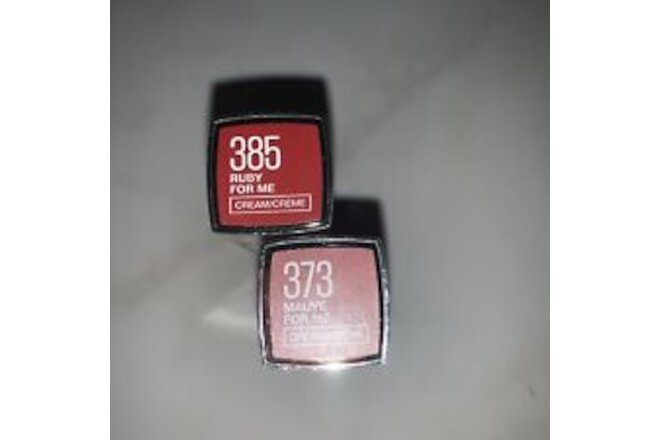 2 Maybelline Color Sensational Matte Lipstick #385 Ruby For Me #373 Mauve For Me