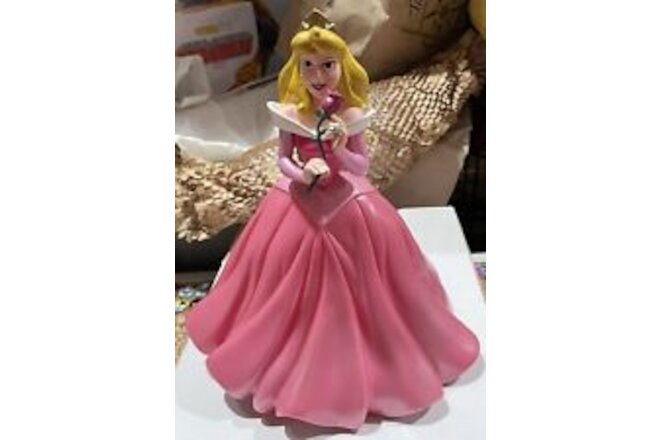 Disney Princess Sleeping Beauty Aurora Coin Bank Piggy Bank Pink Dress 9.5" Tall