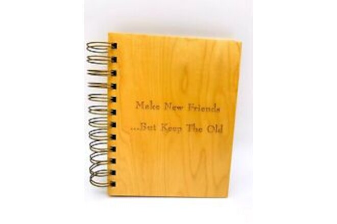 Girl Scout Photobook w/ Wood Cover "Make New Friends But Keep The Old" 36 4X6