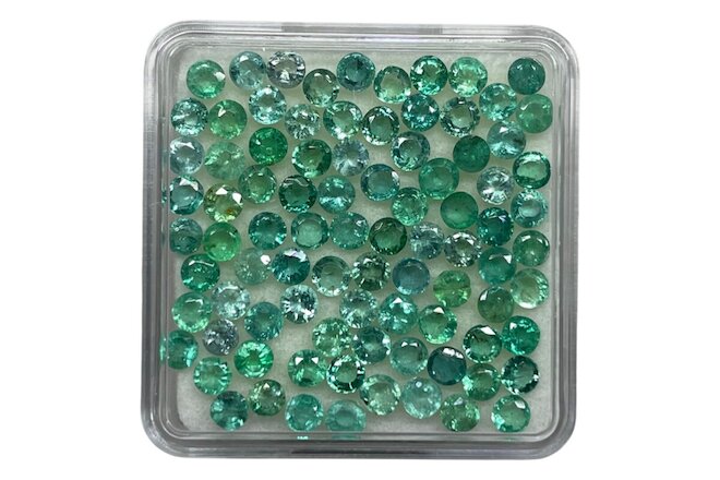 10 Pcs Natural Colombian Emerald 3mm-3.2mm Round Loose Untreated Gemstones Lot