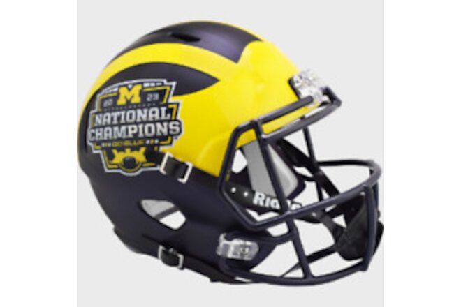 Michigan Wolverines 2023 National Champions NCAA Replica Speed Football Helmet -