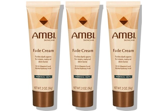 3-PACK NEW Ambi Fade Cream Normal Skin Lightener Dark Spot Bleacher 2oz EX12/23+