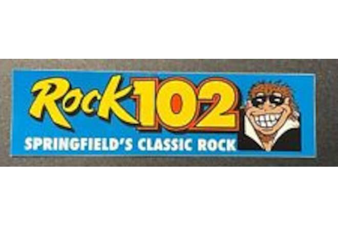 ROCK 102 BUMPER STICKER RADIO STATION EAST LONGMEADOW MASSACHUSETTS CLASSIC ROCK