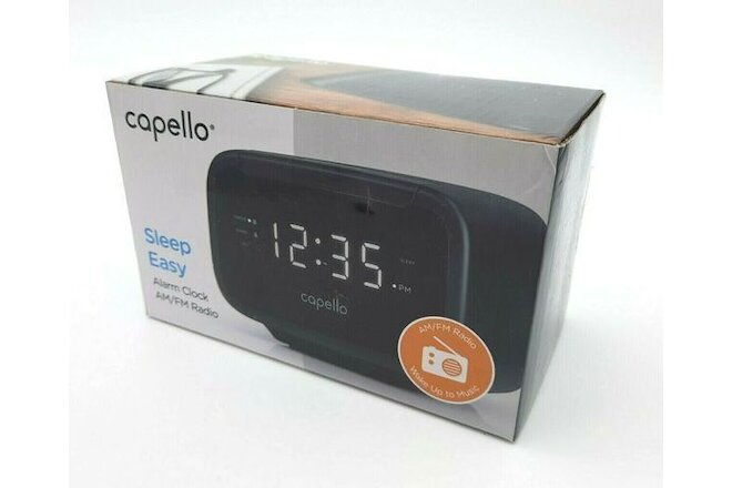 LOT OF 2 - Capello Easy Digital AM/FM Alarm Clock Radio Black #CR15 -  New