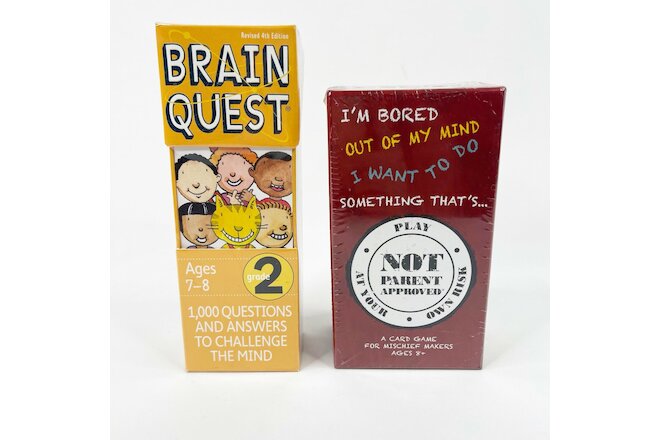 Brain Quest Grade 2 and Not Parent Approved Card Game Bundle