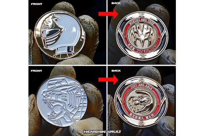 Mighty metal morphin power Whtei Ranger coins ninjetti tigerZord  no mopher
