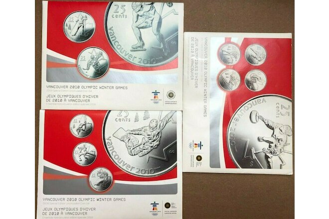 2007 2008 2009 CANADA Special Edition Vancouver Olympic Uncirculated Sets
