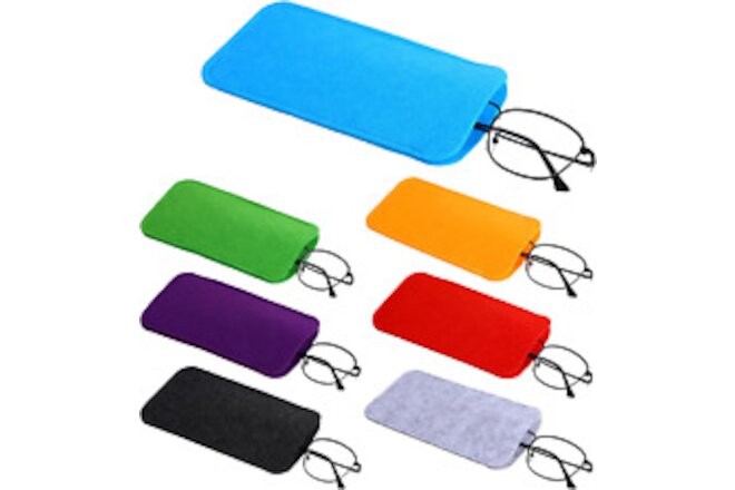 7 PCS Soft Eyeglass Cases, Felt Eye Glass Case Travel Glasses Case Slip in Glass