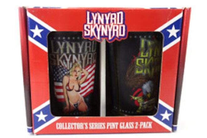 Lynyrd Skynyrd Collectors Series Pint Glasses 2 Pack 2006 NEW IN BOX