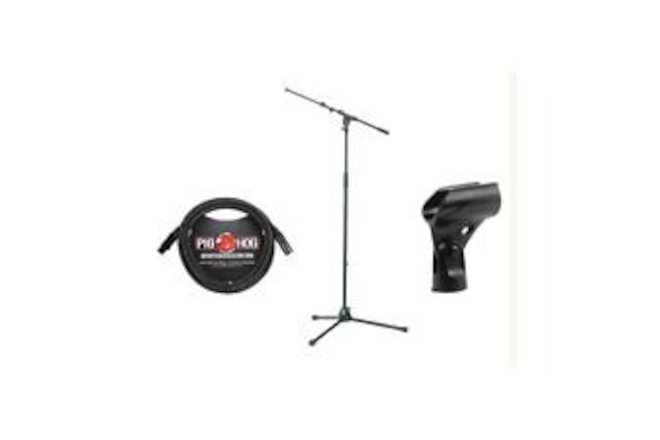 KM 210/9 Microphone Stand, Telescoping Boom, Mic Stand Adapter and Cable, Black