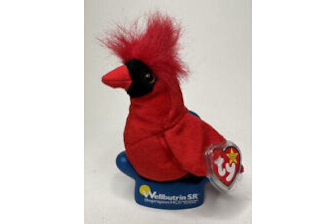 Depressed TY Beanie Baby Mac The Cardinal In Therapy Chair