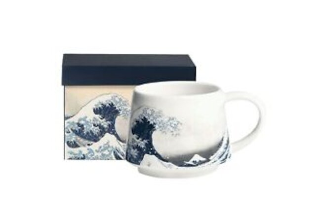 Ceramic Mug Coffee Cup Gift with Handle, Wave Porcelain Tea & Latte Cup 12.5 ...