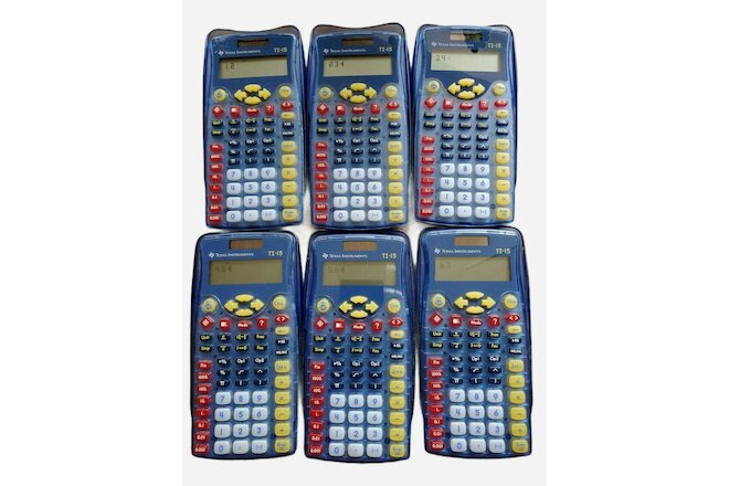 Lot of 6 - Texas Instruments TI-I5 Explorer Elementary Calculator, LCD Display